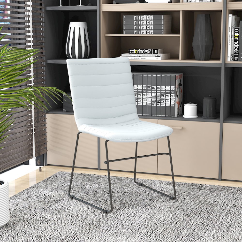 Zylar Series Office Guest Chair in White Leather. Picture 32