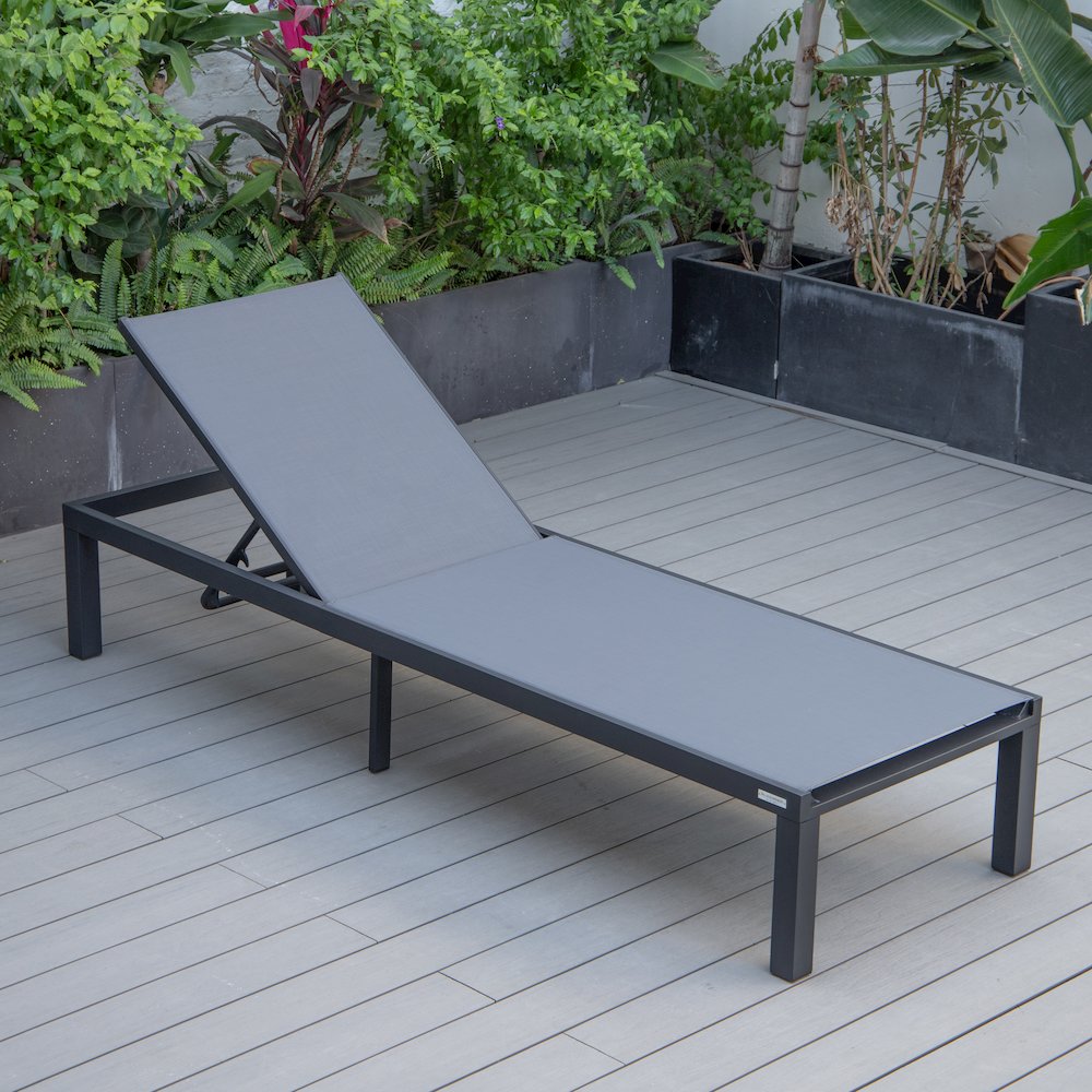 Marlin Patio Chaise Lounge Chair With Black Aluminum Frame. Picture 7