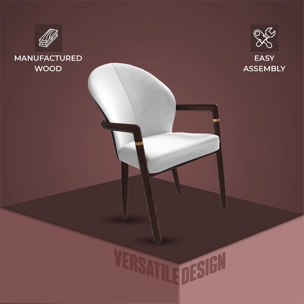 Opaline Series Elegant Wooden Dining Chair in Black Velvet and White. Picture 41