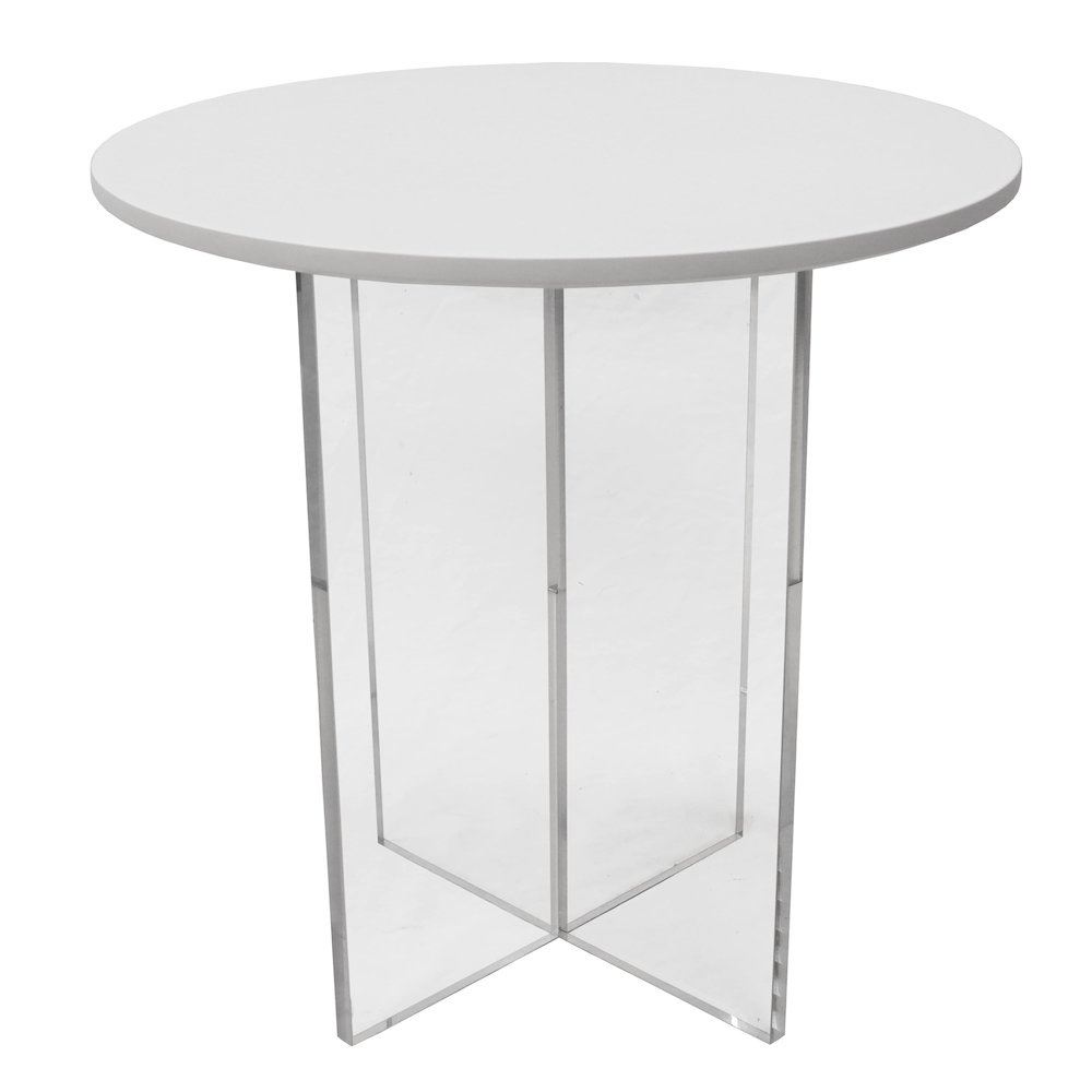 Valore Collection 20" Acrylic Side Table With White Top. Picture 1