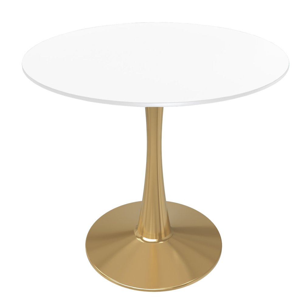 Bristol 24" round dining table Gold Base With White Top. Picture 24