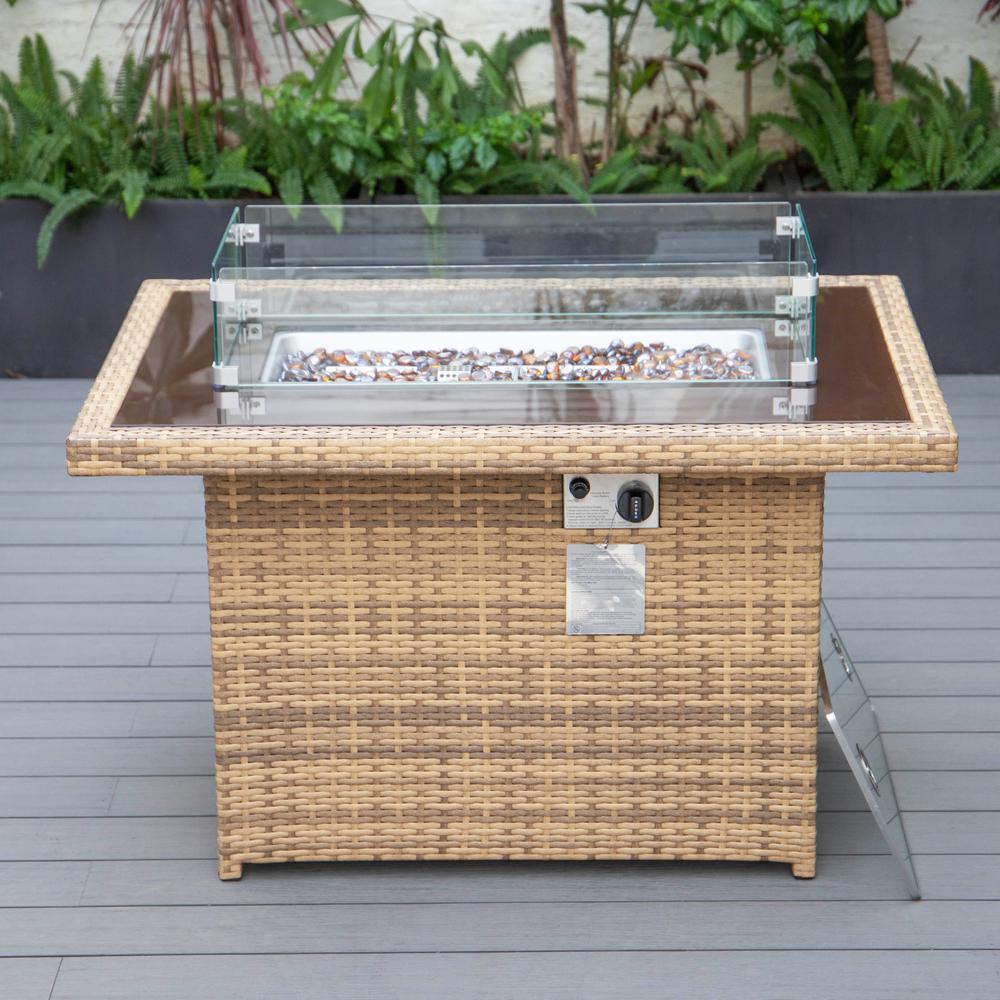 Mace Wicker Patio Modern Propane Fire Pit Table. Picture 5