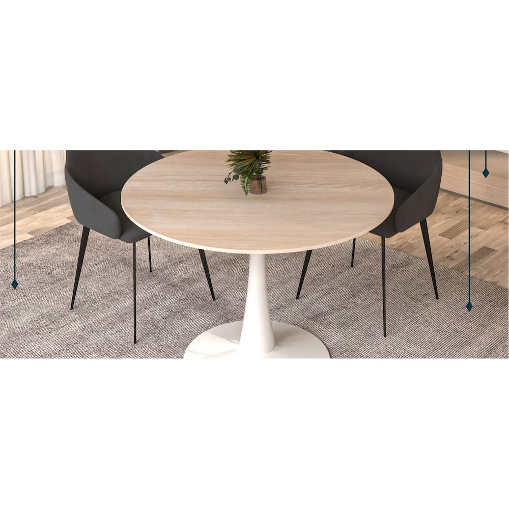 Bristol 40" round dining table White base with marbled MDF top. Picture 29