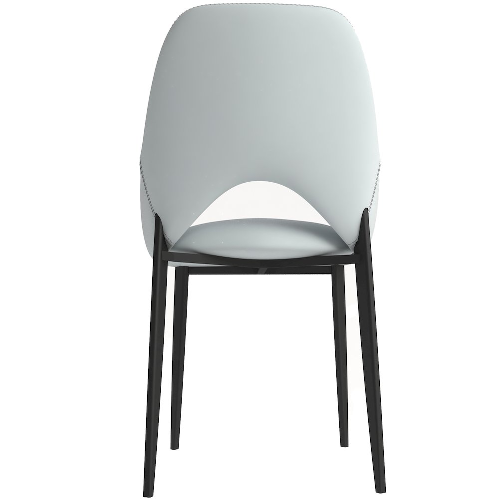 Amalfi Collection Modern Fabric Dining Chair in Coconut White. Picture 11