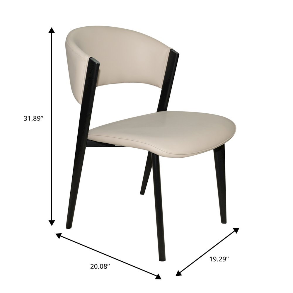 Aspen Collection Modern Dining Chair Black Frame in Light Grey. Picture 1