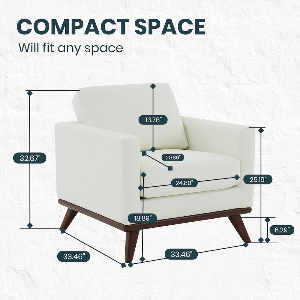 Chester Modern Leather Accent Arm Chair With Birch Wood Base. Picture 12