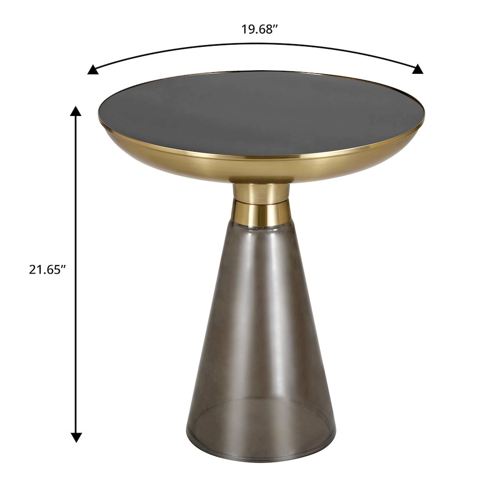 Hyalus Collection Glass Side table in Smoke. Picture 19