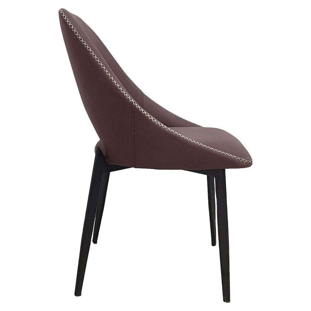 Amalfi Collection Fabric Modern Dining Chair in Plum Purple. Picture 12