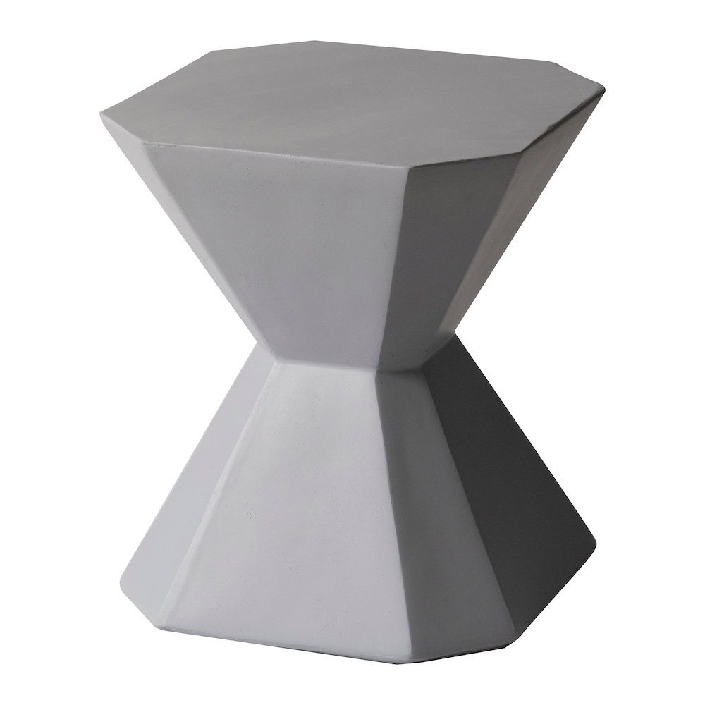 Azure Collection Fiberglass Outdoor Side Table in Grey. Picture 9