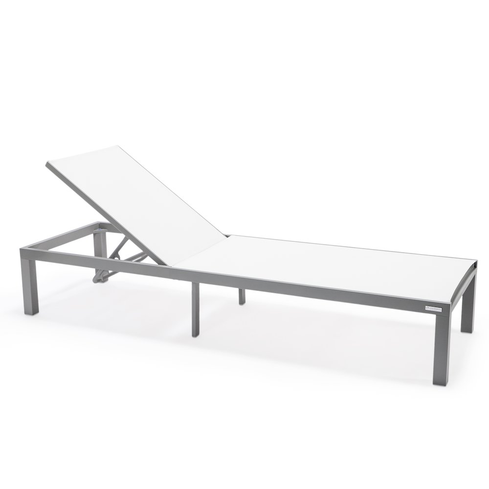 Marlin Patio Chaise Lounge Chair With Grey Aluminum Frame. Picture 1