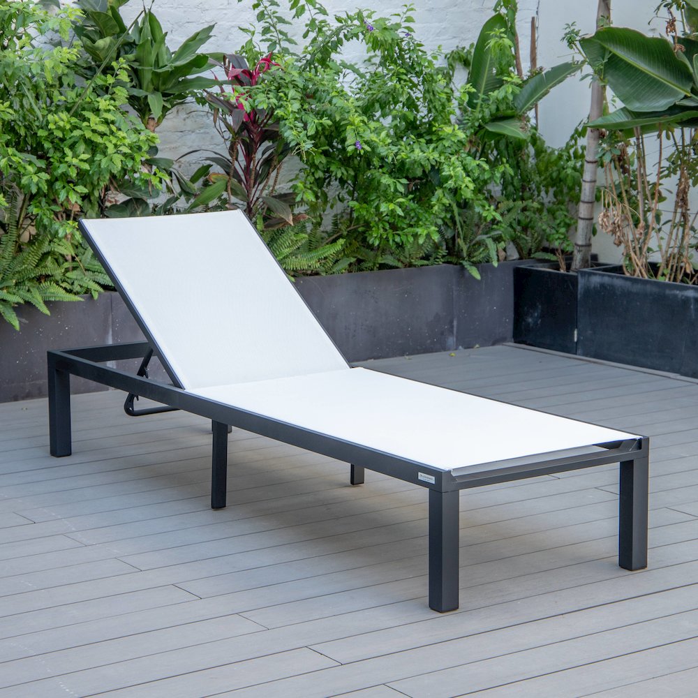Marlin Patio Chaise Lounge Chair With Black Aluminum Frame. Picture 5
