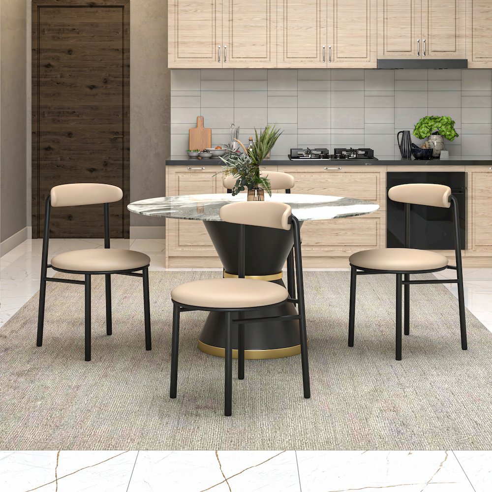Lume Collection Modern Dining Chair in Dark Taupe Set of 2. Picture 1