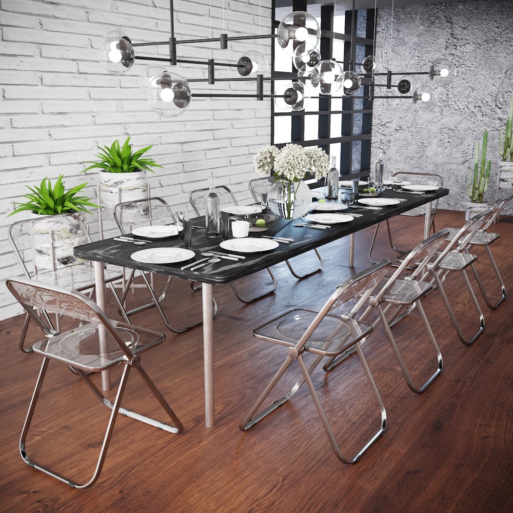 Lawrence Acrylic Folding Chair With Metal Frame. Picture 11