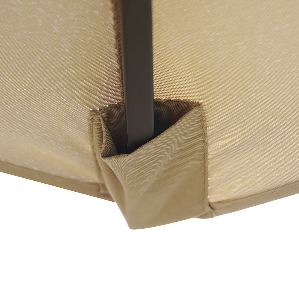 Sierra Outdoor Patio Umbrella with Base in Beige. Picture 13