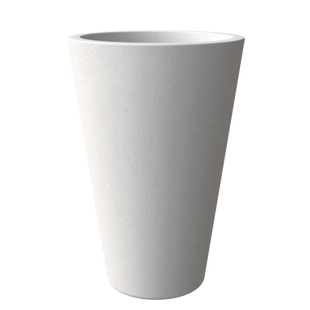 Pebble Series Poly Stone Planter 19.7." Dia 27.6" High in White. Picture 8