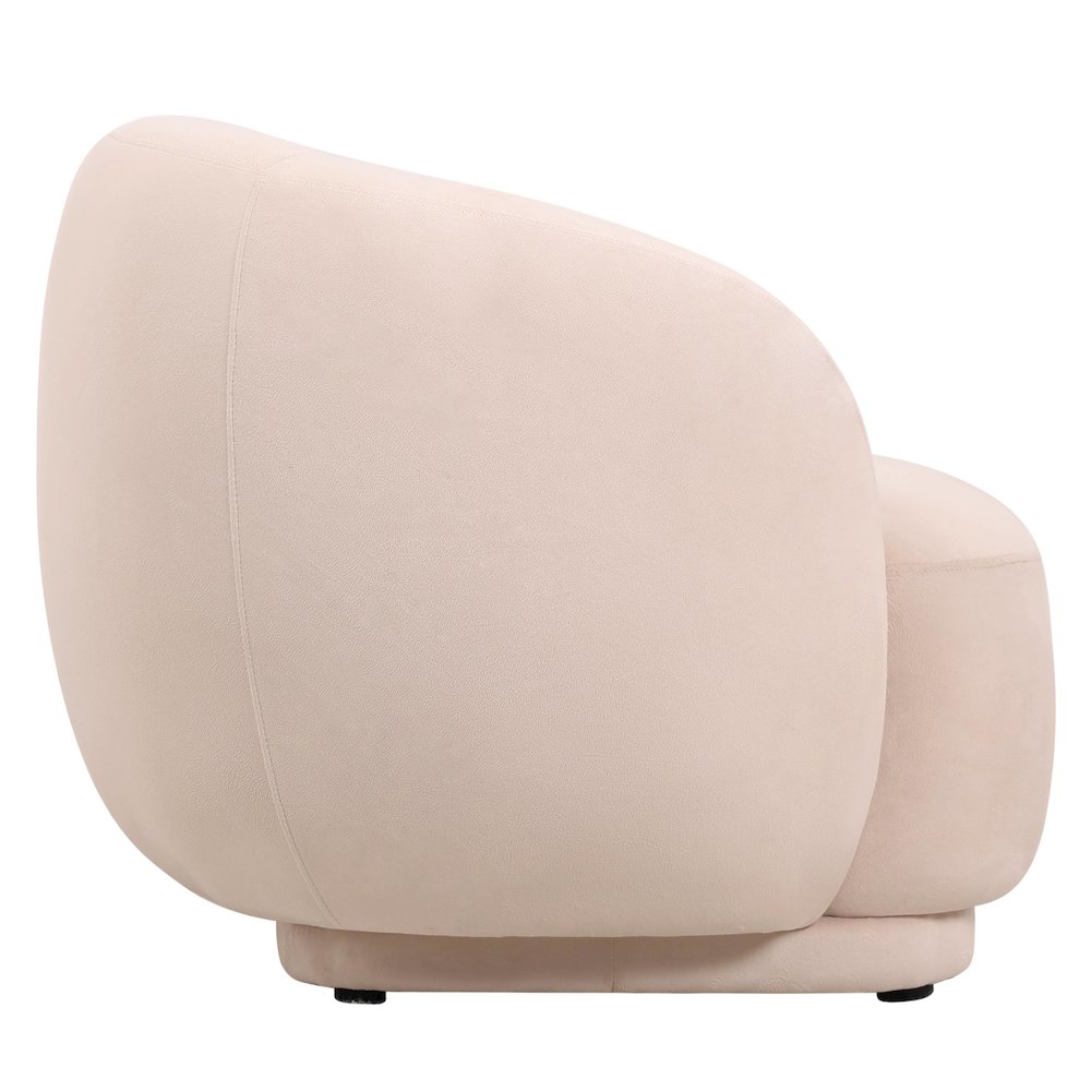 Faze Collection Modern Single Seater Sofa in Beige Velvet. Picture 10
