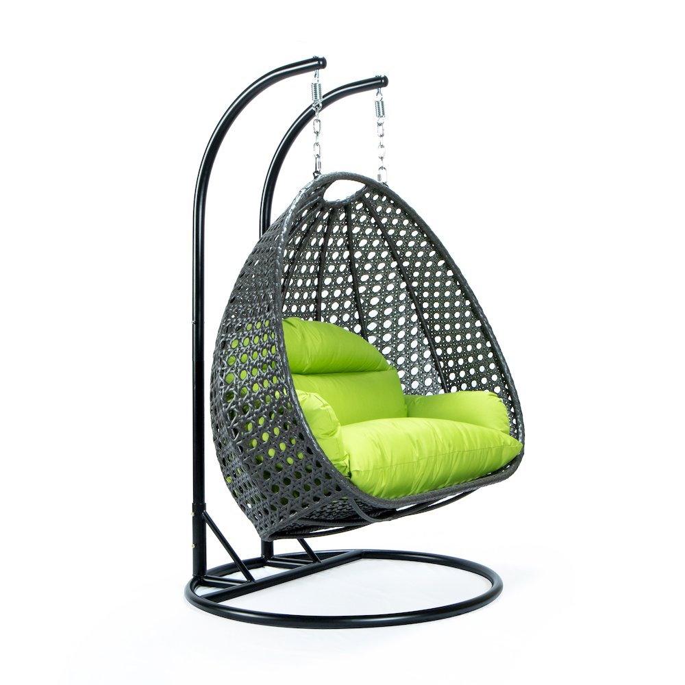Charcoal Wicker Hanging 2 person Egg Swing Chair. Picture 5