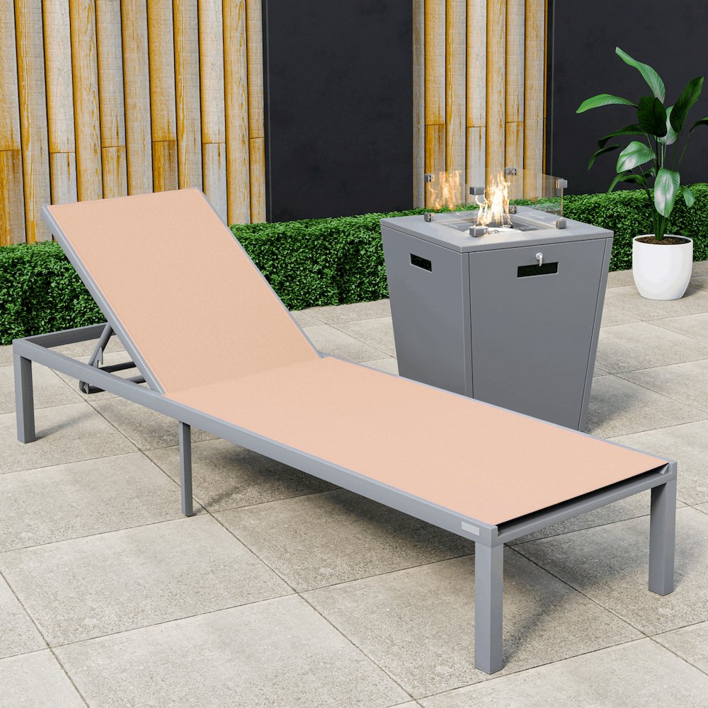 Marlin Modern Grey Aluminum Outdoor Patio Chaise Lounge Chair. Picture 7