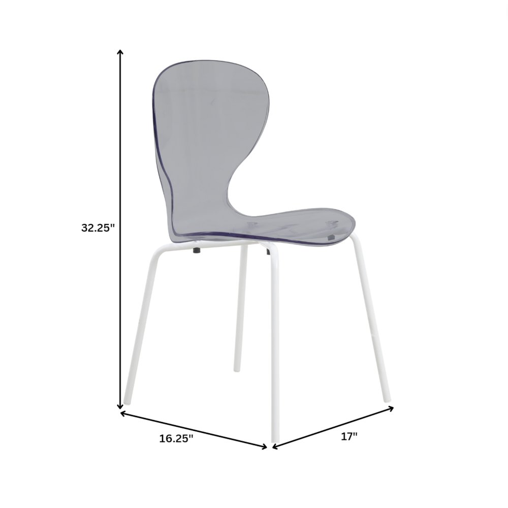 Modern Oyster Transparent Side Chair in White Base. Picture 7