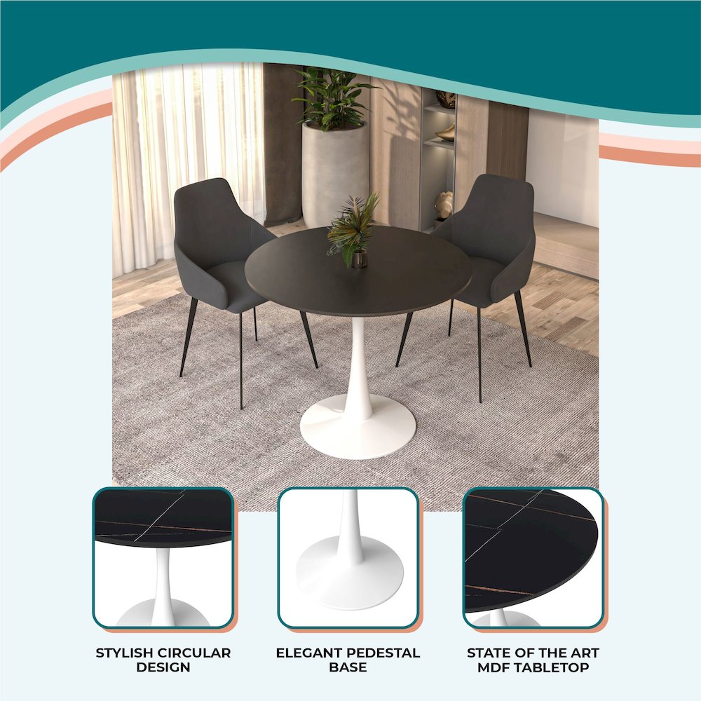 Bristol Mid-Century Modern Round Dining Table. Picture 11