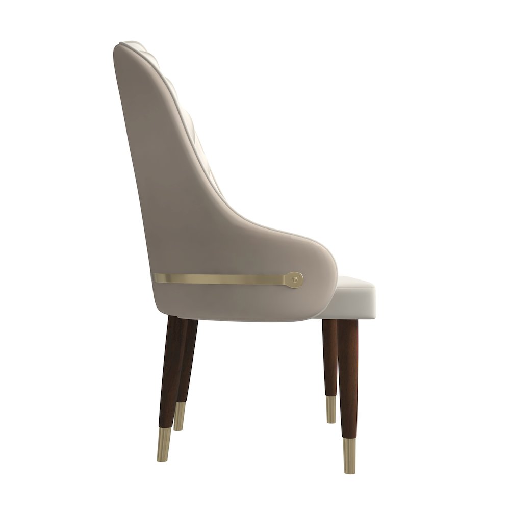 Elara Collection Wooden Dining Chair in Cream Set of 4. Picture 4
