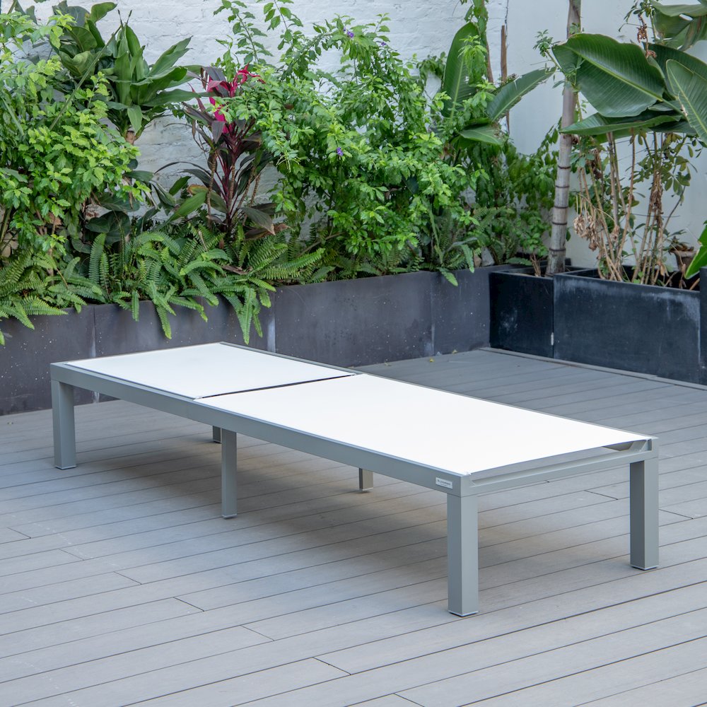 Marlin Patio Chaise Lounge Chair With Grey Aluminum Frame. Picture 3