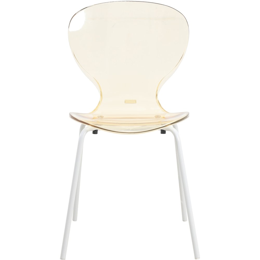 Modern Oyster Transparent Side Chair in White Base Set of 2. Picture 10