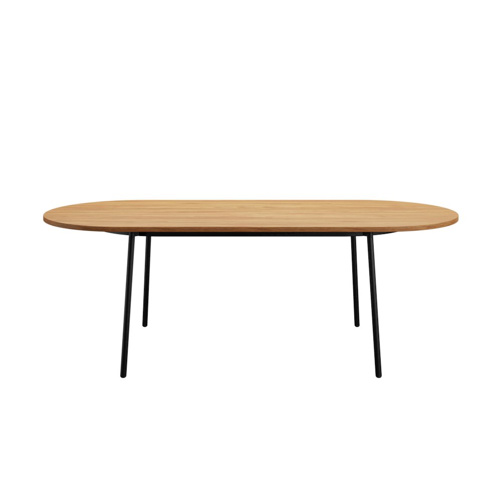 Tule Modern 83" Oval Dining Table in Natural Wood. Picture 2