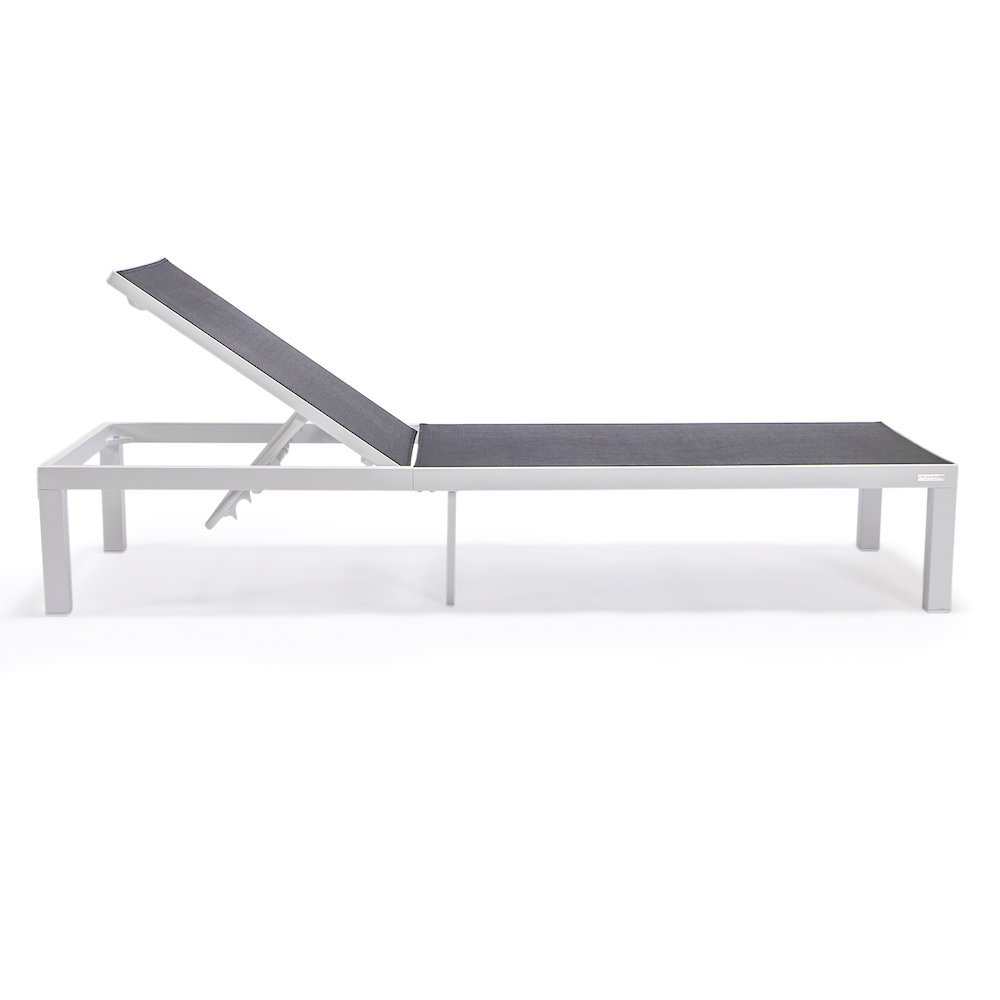 Marlin Patio Chaise Lounge Chair With White Aluminum Frame. Picture 14