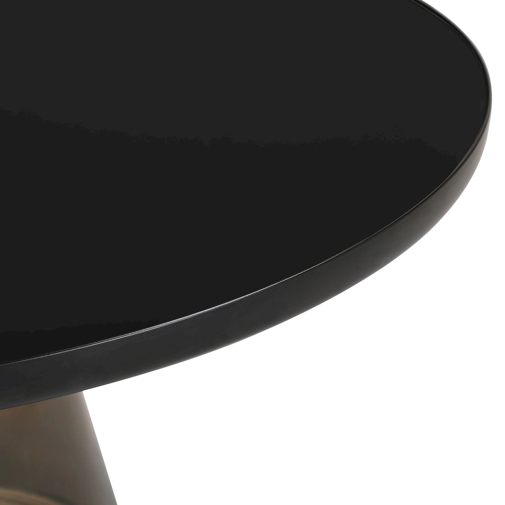 Tully Collection Glass Coffee Table Grey glass, Black Rim with Black GLass Top. Picture 13