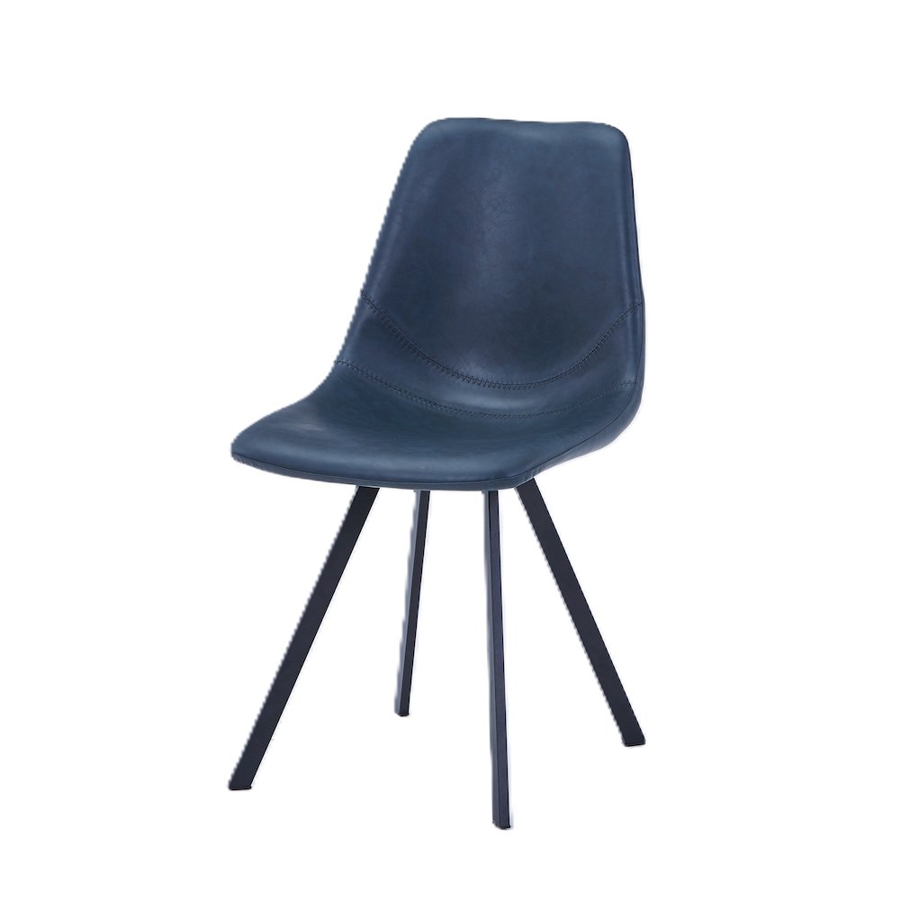 Markley Modern Leather Dining Chair With Metal Legs. Picture 13