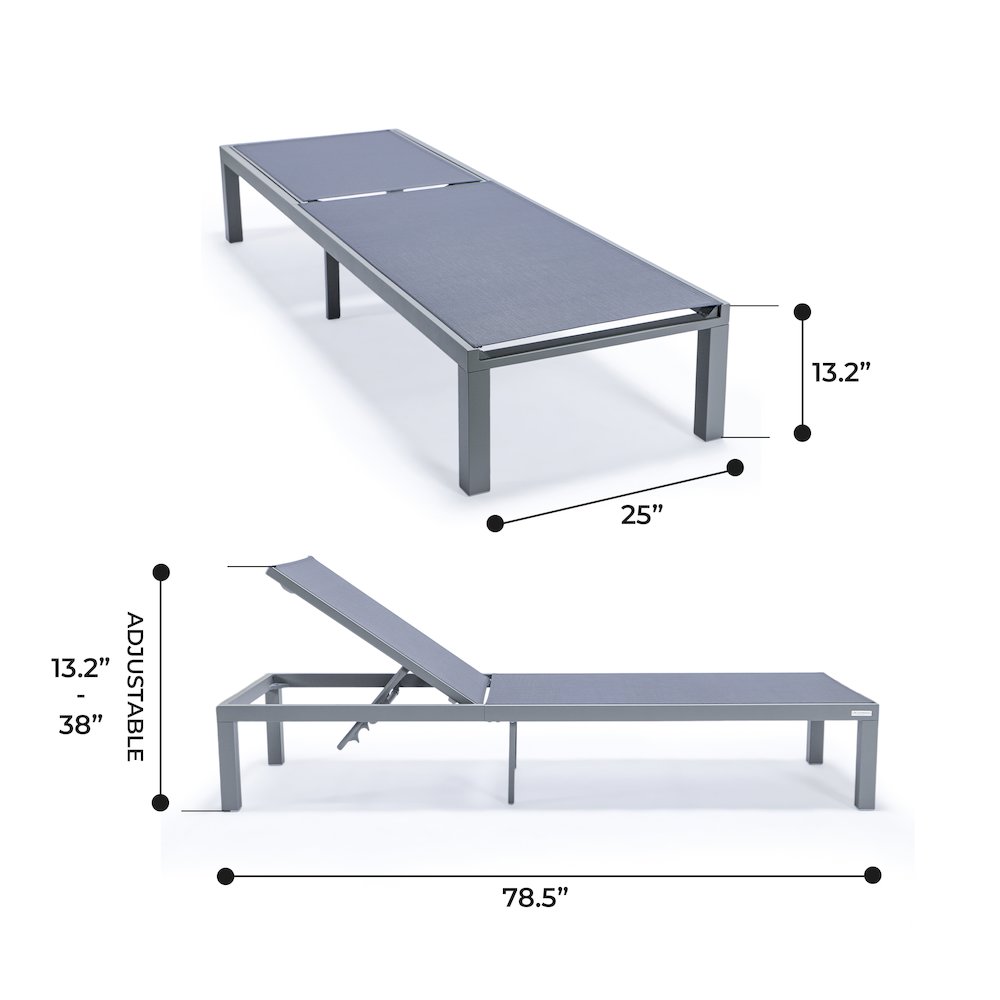 Marlin Patio Chaise Lounge Chair With Grey Aluminum Frame. Picture 6