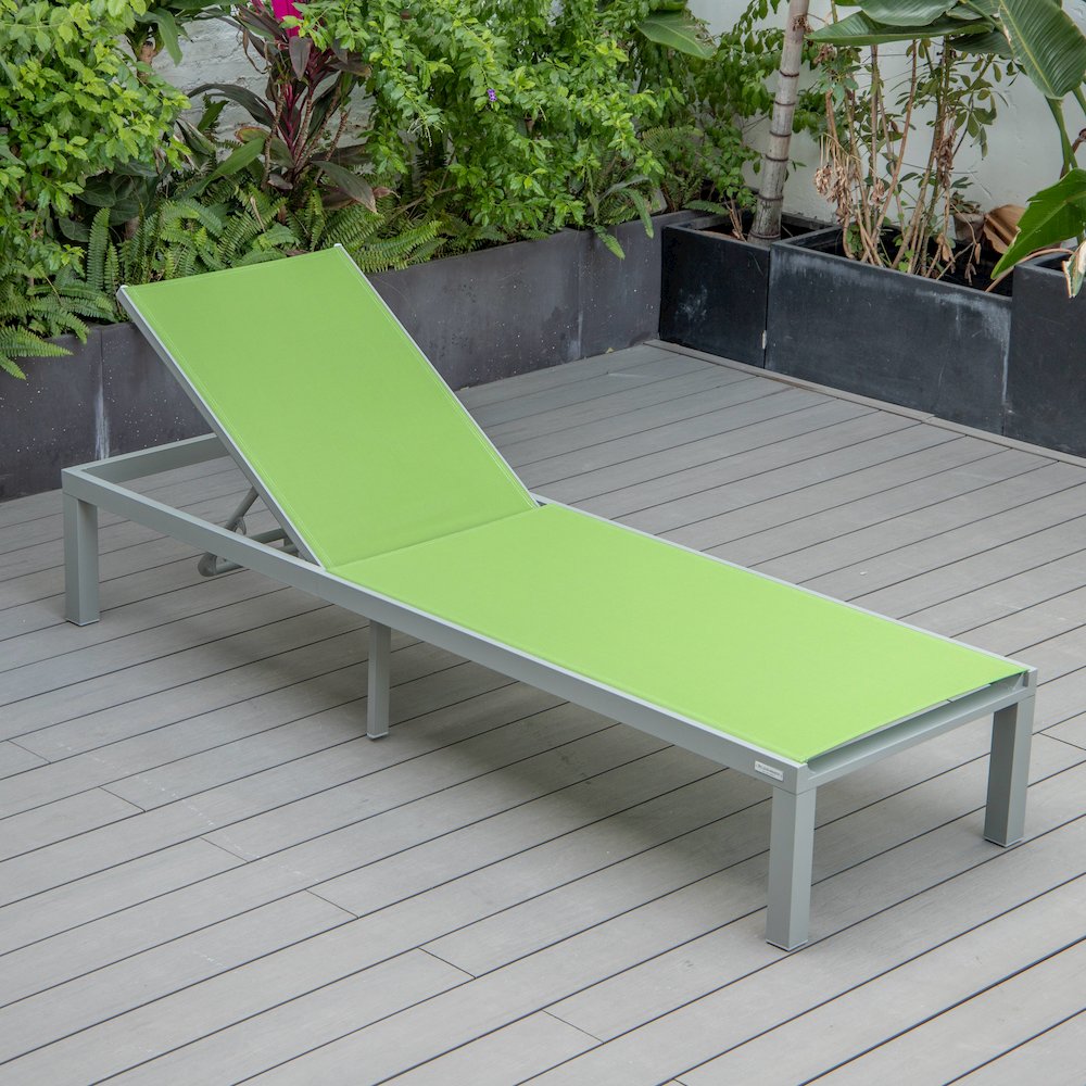 Marlin Modern Grey Aluminum Outdoor Patio Chaise Lounge Chair. Picture 20
