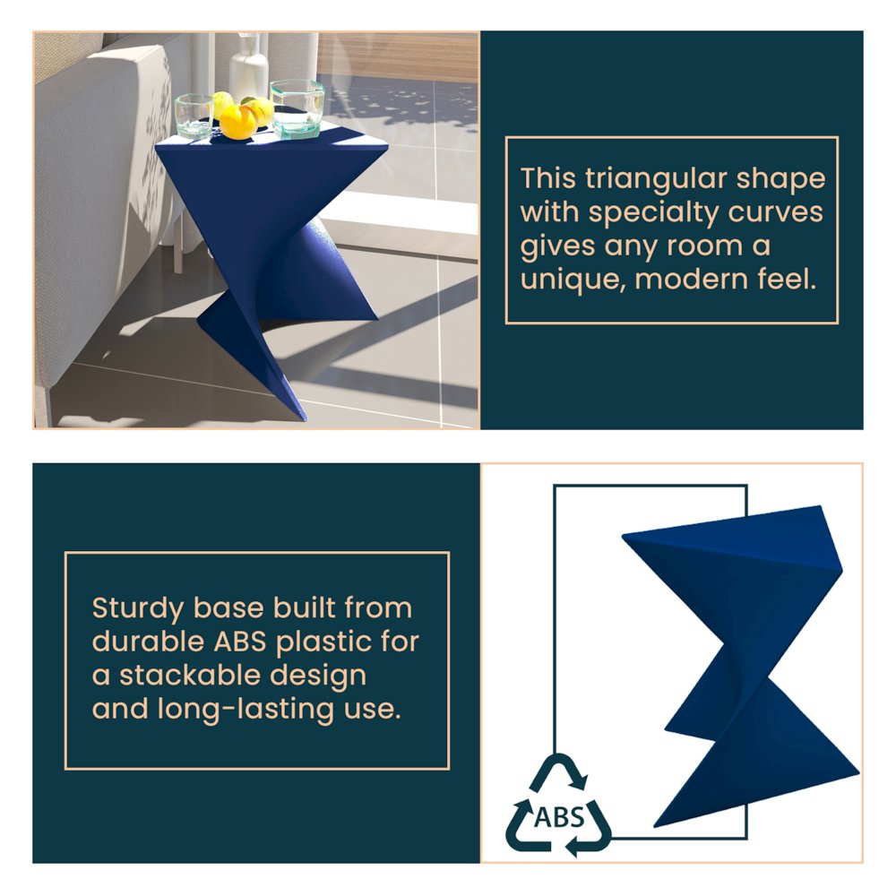 Randolph Modern Accent Side Table Indoor and Outdoor Use (Navy Blue) Set of 2. Picture 3