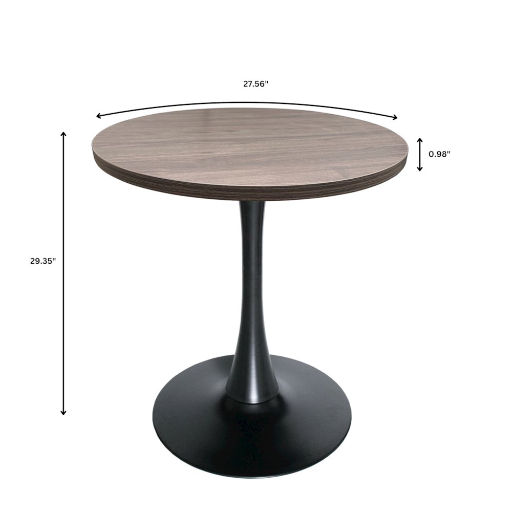 Bristol Dining table, Black Base with 27 Round Dark Walnut MDF top. Picture 7