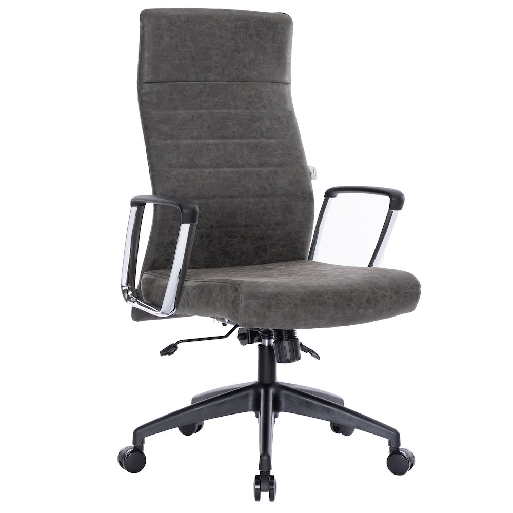 Hilton Leather Office Chair in Charcoal. Picture 3