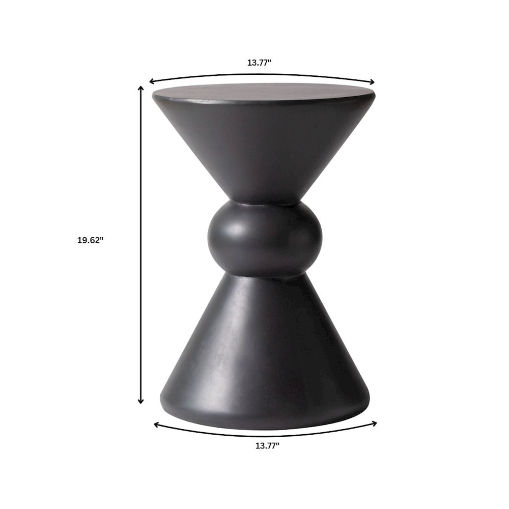 Echo Collection Fiberglass Outdoor Side Table in Dark Grey. Picture 19