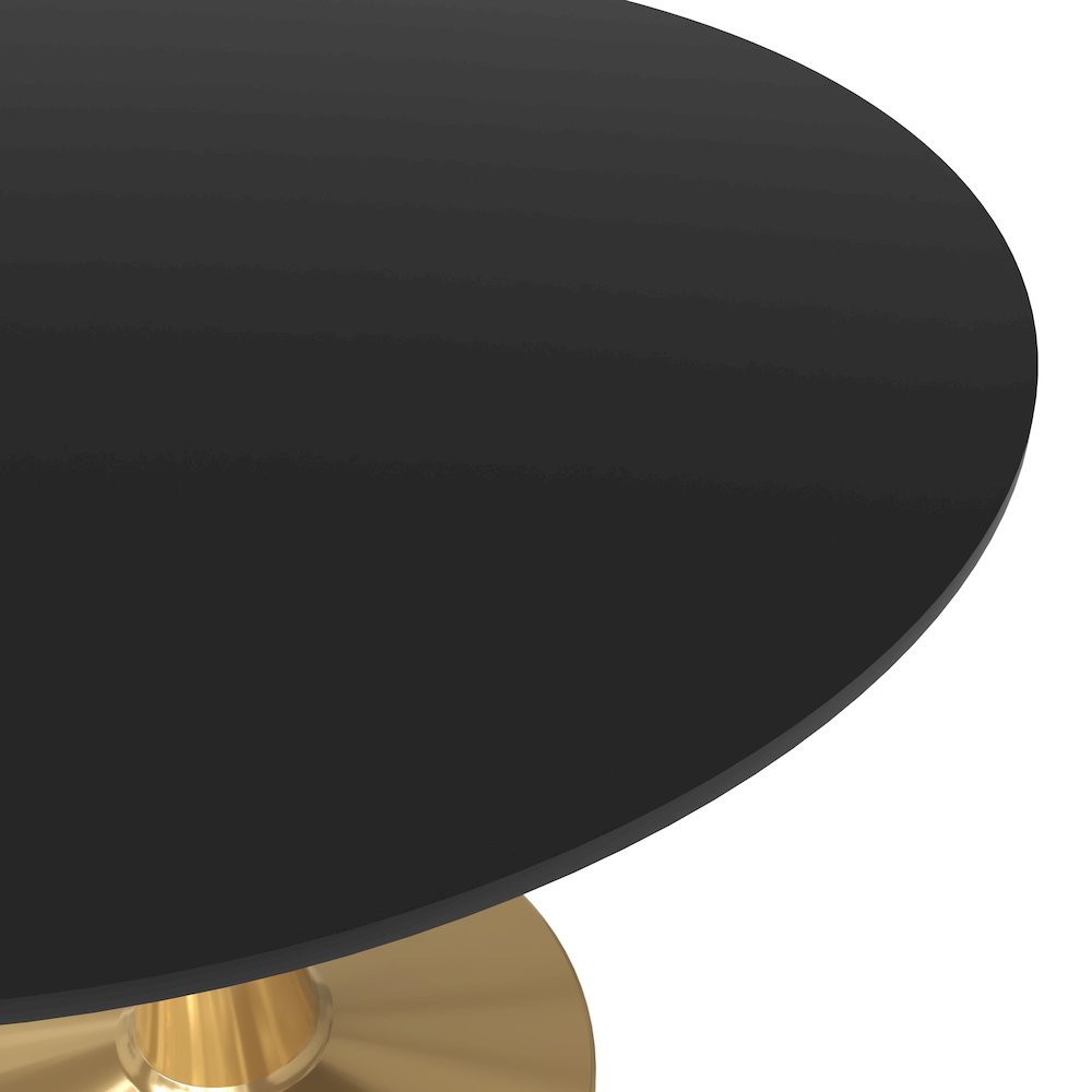 Bristol 40" round dining table Gold Base With Black Top. Picture 6