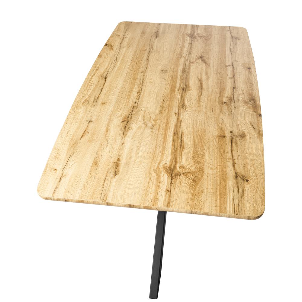 Ravenna 63" Rectangular Wood Dining Table With Modern Metal Base. Picture 9