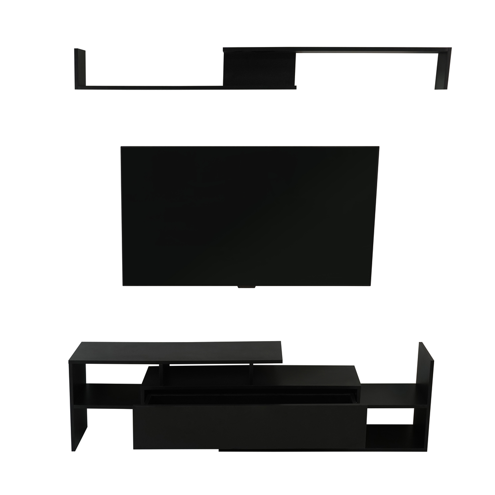 Surrey Modern TV Stand with MDF Shelves and Bookcase. Picture 5