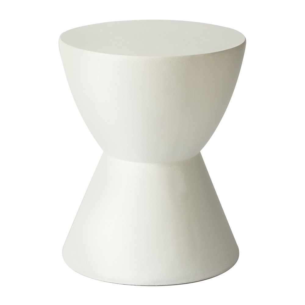 Loft Collection Fiberglass Outdoor Side Table in White. Picture 17