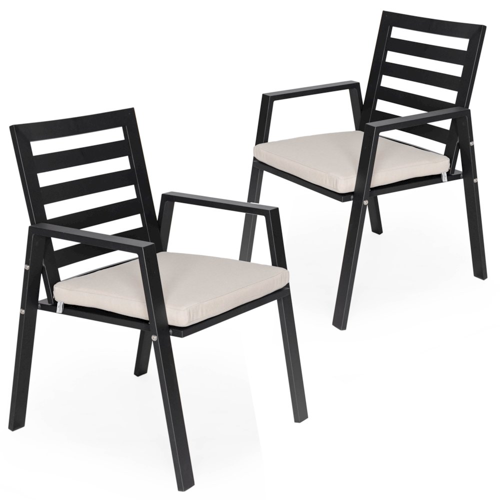 Chelsea Modern Patio Dining Armchair Set of 2. Picture 1