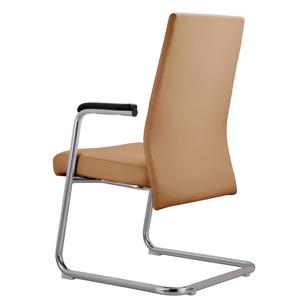Aleen Series Guest Office Chair In Acorn Brown Leather. Picture 16