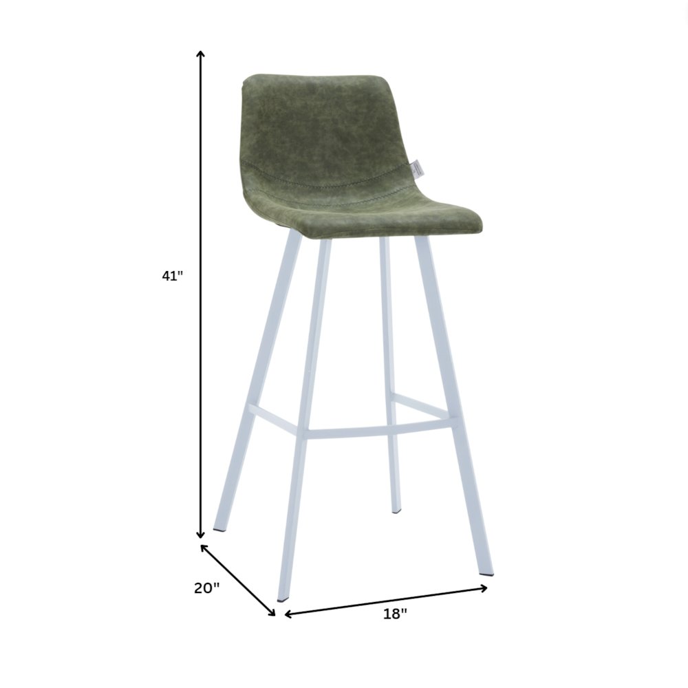 Elland - Counter stool - Olive Green- White Base. Picture 1