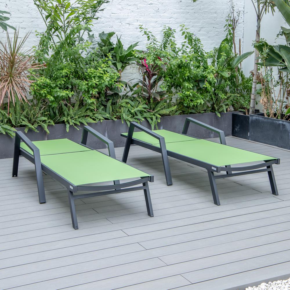 Lounge Chair With Armrests in Black Aluminum Frame, Set of 2. Picture 13