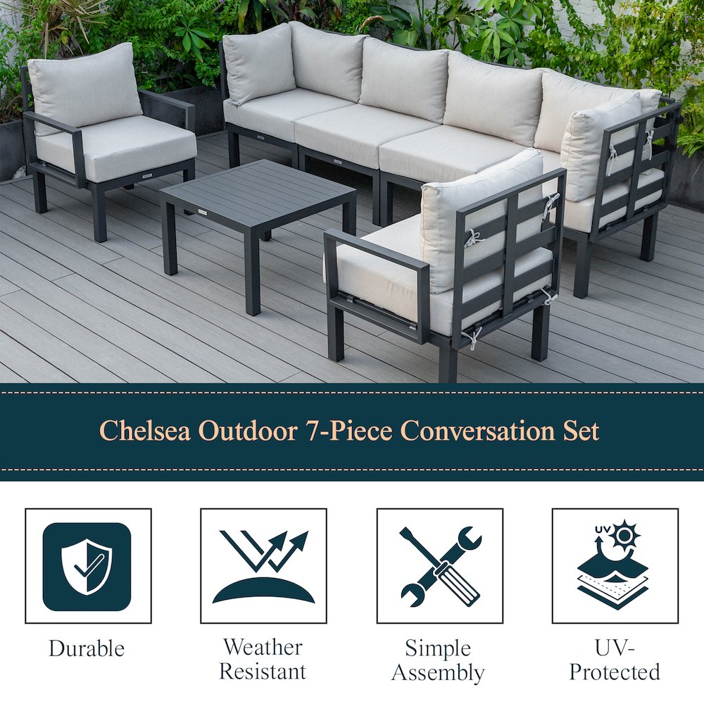 Chelsea 7-Piece Patio Sectional And Coffee Table. Picture 42