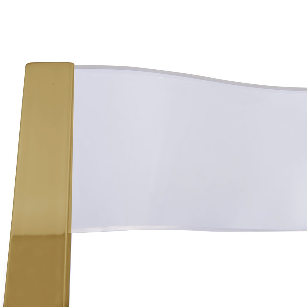 Menno Modern Acrylic Gold Base Folding Chair. Picture 8