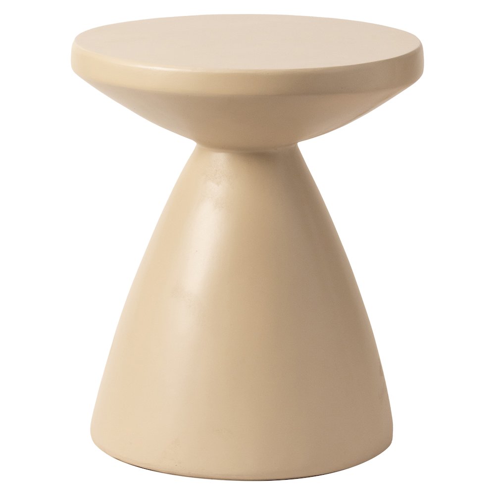 Dune Collection Fiberglass Outdoor Side Table in Beige. Picture 14