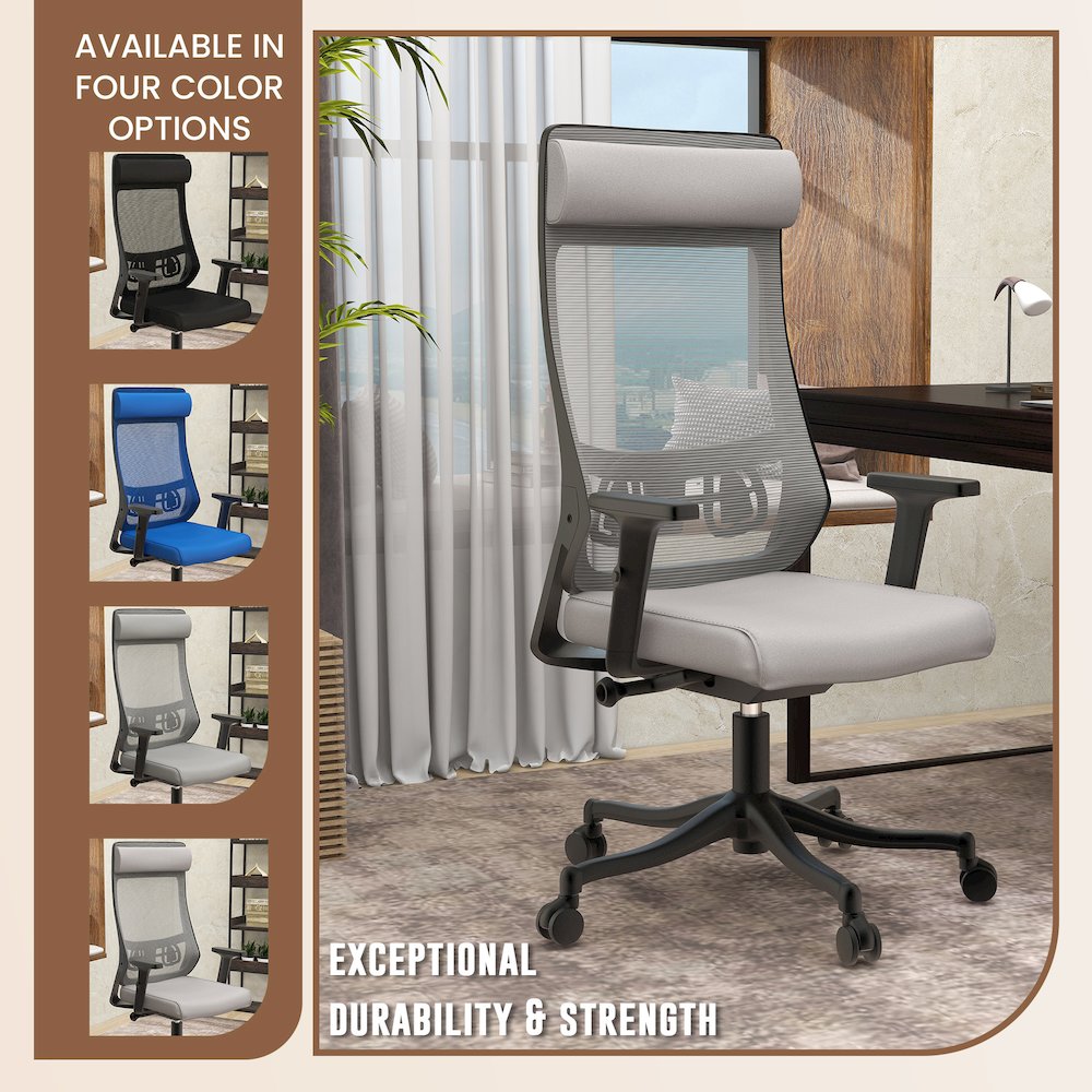 Office Dale Series Office Task Chair In Light Grey. Picture 9