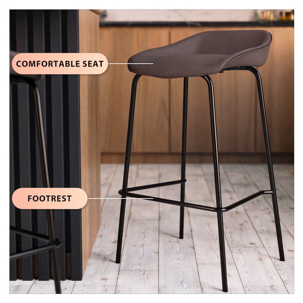 Servos Modern Barstool in Elephant Grey. Picture 1